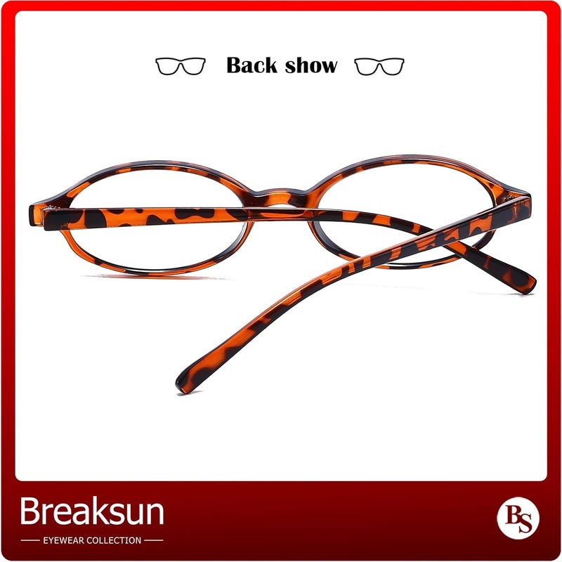 Breaksun Retro Small Oval Glasses for Women Men 90s Small Face Blue Light Eyeglasses Cosplay Y2K Fake Glasses - Image 5